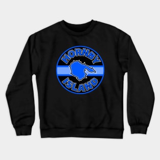 Hornby Island Classic Circle - Bright Blue Indigo Round - Hornby Island Crewneck Sweatshirt